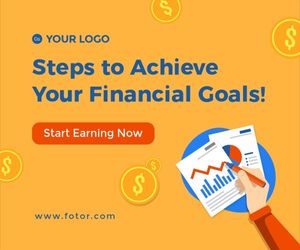 finance, chart, line chart, Financial Service Large Rectangle Template