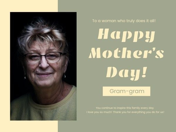 greeting, mothers day, love, Green Happy Mother's Day Card Template