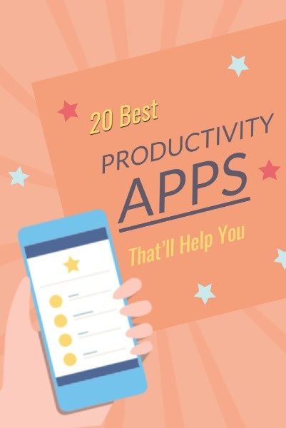 review, recommendation, software, 20 Best Productivity App Pinterest Post Template