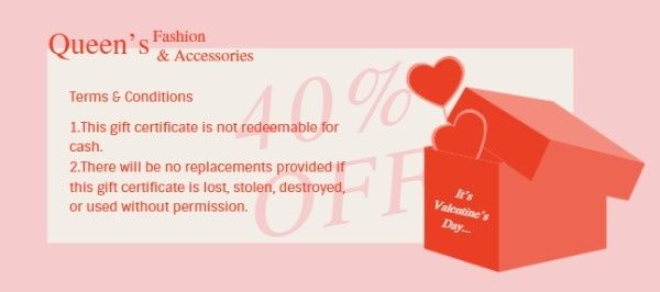 couple, romantic, event, Valetine's Day Coupon Gift Certificate Template