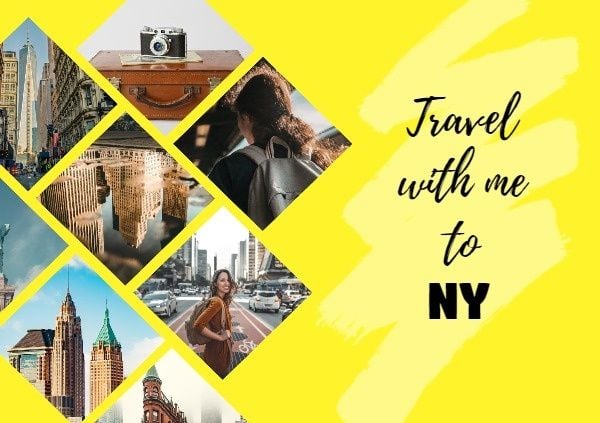 journey, post card, social media, NY Travel Postcard Template