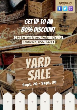 discount, old stuff, promotion, Summer Yard Sale Poster Template