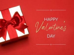 Red Gift Valentine Love Wish Card
