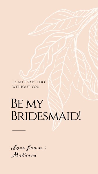 Be My Bridesmaid Instagram Story