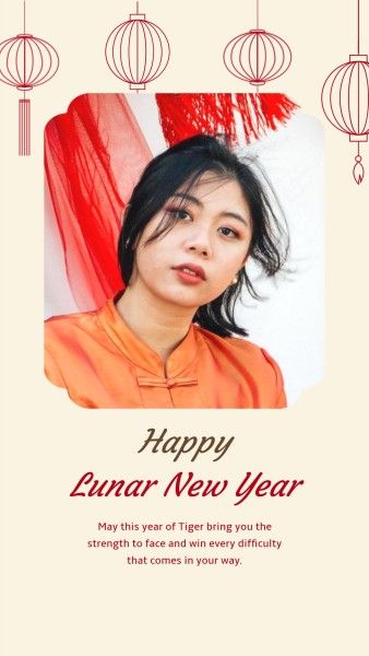 2022, chinese new year, spring festival, Yellow Happy Lunar New Year Instagram Story Template