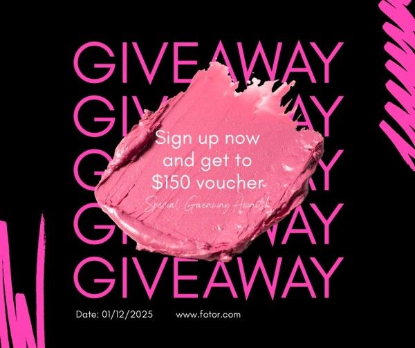 giveaway, e-commerce, online shopping, Black Friday Beauty Countdown Facebook Post Template