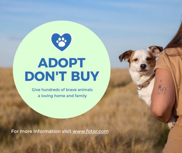 puppy, adopt, dog, Give Animals A Loving Family Facebook Post Template