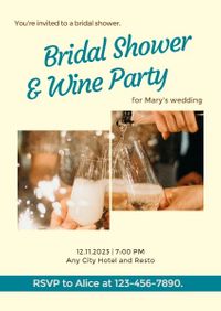 bachelor party, single party, parties, Bridal Shower And Wine Party Invitation Template