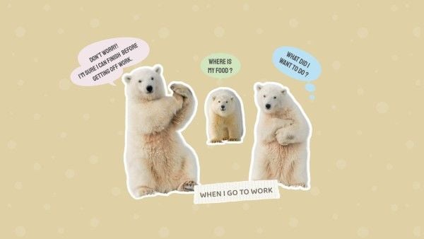 米色北极熊搞笑模因 电脑壁纸