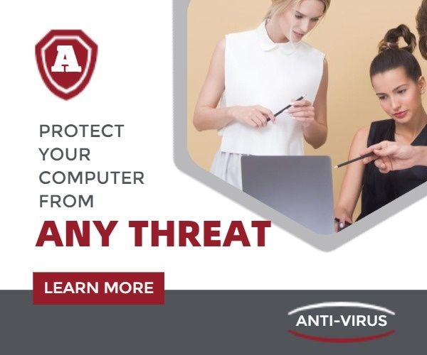 threat, protect, anti virus, Red And White Anti-virus Banner Ads Medium Rectangle Template