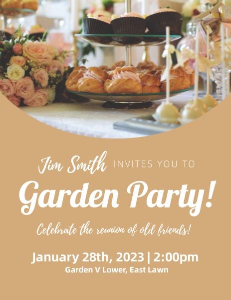 Brown Afternoon Tea Garden Party