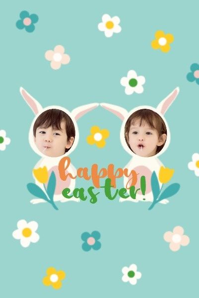 happy easter, festival, holiday, Easter Rabbit Collage Pinterest Post Template