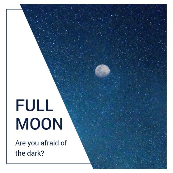 白と青のシンプルな満月の引用 Instagram投稿