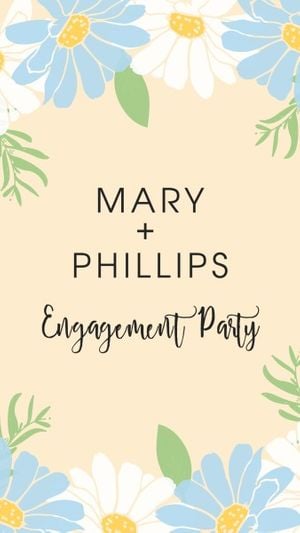 proposal, dinner, life, Flowers Of Engagement Party  Instagram Story Template