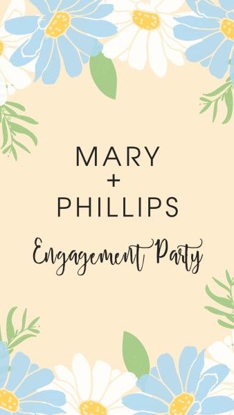 proposal, dinner, life, Flowers Of Engagement Party  Instagram Story Template