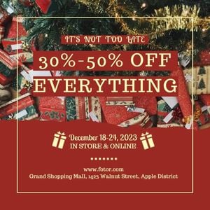 Green And Red Christmas Sale Instagram Post