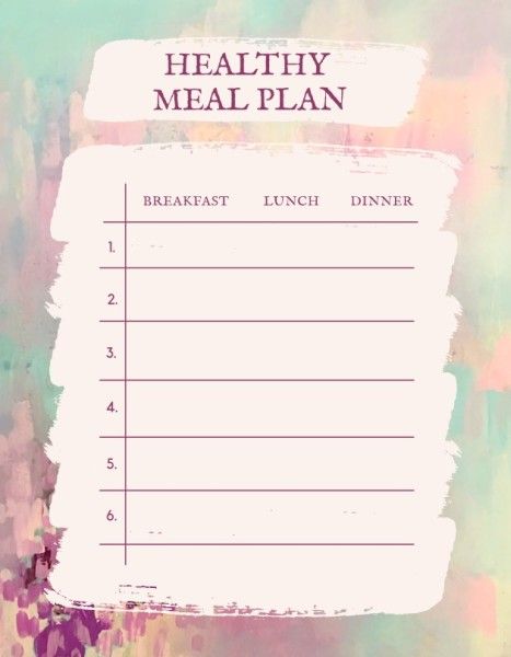 Healthy Meal Plan Lesson Plan
