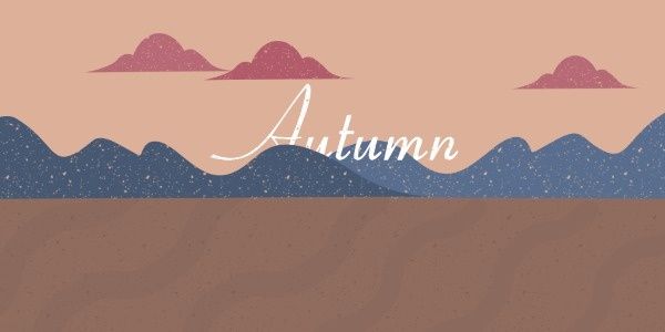 season, sky, mountain, Autumn Landscape Twitter Post Template