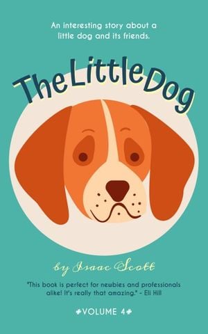 children, kid, cartoon, Green Little Dog Book Cover Template