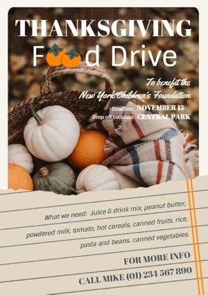 Autumn Thanksgiving Food Drive Flyer