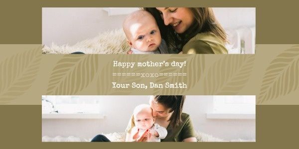 greeting, celebration, celebrate, Happy Mother's Day Simple Collage Twitter Post Template