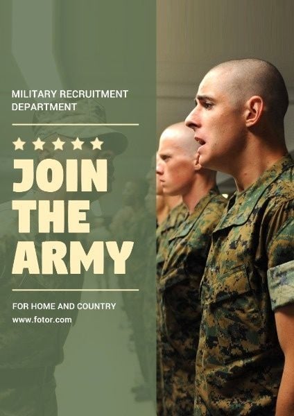 recruitment, national., country, Join The Army Enlistment Poster Template