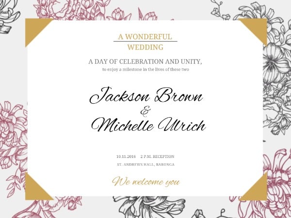 ヴィンテージ結婚式の招待状 メッセージカード