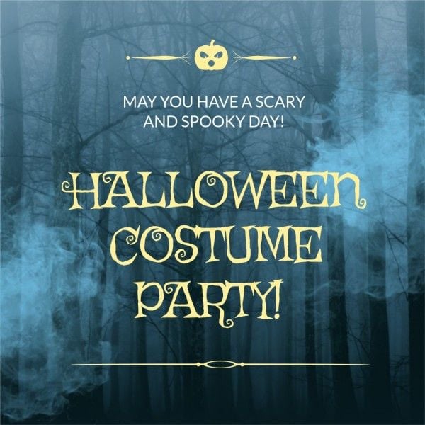social media, festival, happy halloween, Blue Halloween Costume Party Instagram Post Template