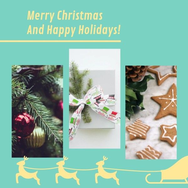 holiday, friend, happy, Blue Christmas Bakery Instagram Post Template