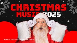xmas, holiday, christmas song, Red Santa Christmas Music Youtube Thumbnail Template