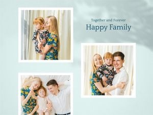 love, mother, mom, Blue Shadow Modern Family Collage Photo Collage 4:3 Template