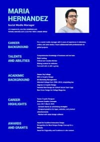 manager, job hunting, marketing, Social Media CV Resume Template