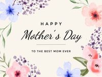 Watercolor Illustrated Flowers Mother's Day Greeting Card