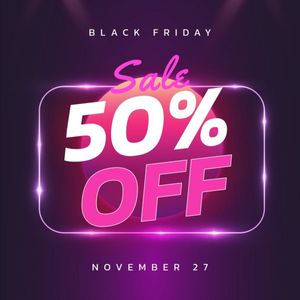 sale, promotion, modern, Purple Neon Black Friday Discount Instagram Post Template