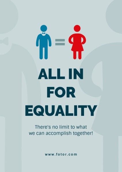 gender, feminist, feminism, All In For Equality  Poster Template