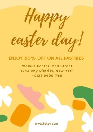store, food, bread, Happy Easter Day Flyer Template