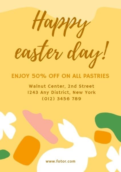 store, food, bread, Happy Easter Day Flyer Template