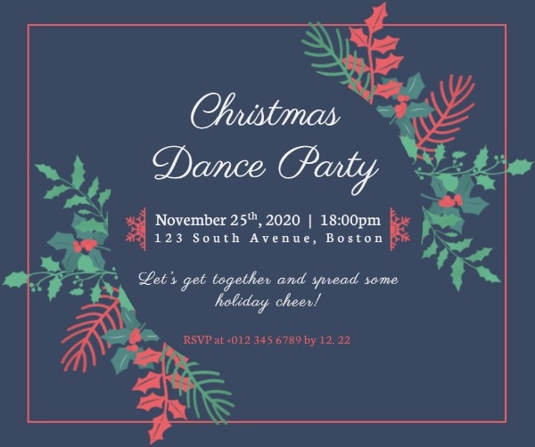 Blue Christmas Dance Party Facebook Post