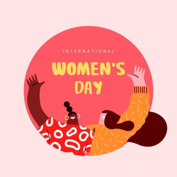 international women's day, march 8, celebration, Pink And Red Cartoon Women's Day Greeting Instagram Post Template