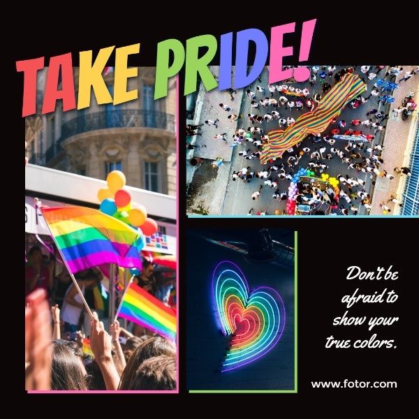 lgbt, les, lesbian, Take Pride Instagram Post Template
