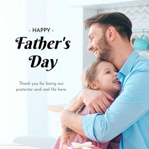 dad, greeting, wish, Soft Blue Photo Happy Father's Day Instagram Post Template
