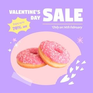 Purple Cute Donut Sale Promotion Instagram Post
