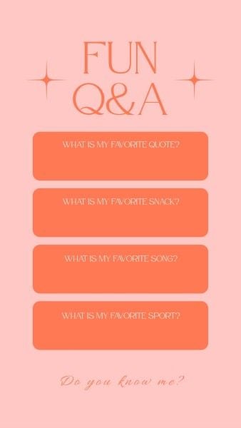 ピンクは私を知って質問リストを取得します。 Instagram Story