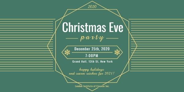 holiday, celebration, event, Green Christmas Eve Party Twitter Post Template