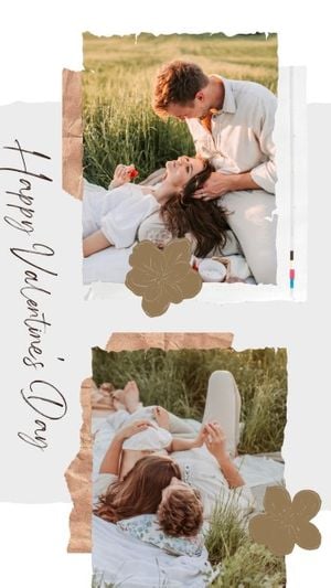 White Valentine's Day Love Collage Instagram Story Template and