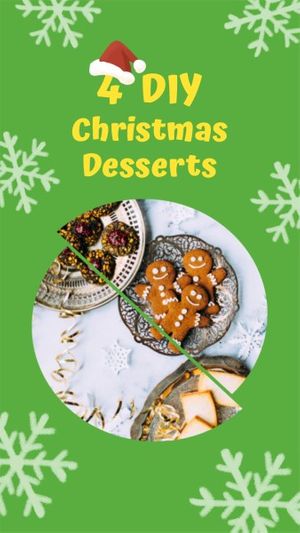 holiday, friend, happy, Green Christmas Desserts Photo Collage Photo Collage 9:16 Template