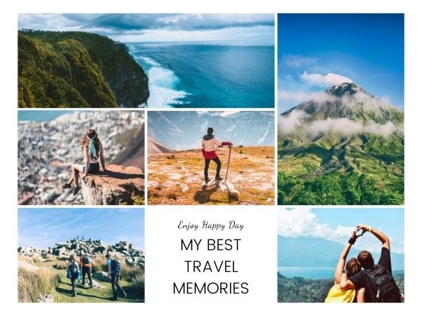 travel, journey, summer, White Nature Trip Collage Photo Collage 4:3 Template