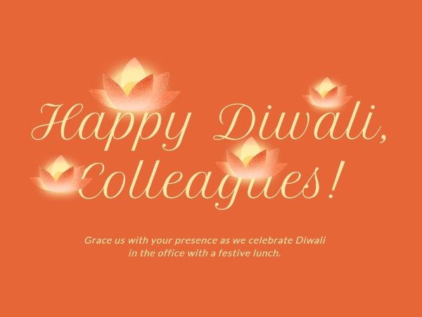 festival, indian, light, Orange Diwali Religious Invitation Card Template