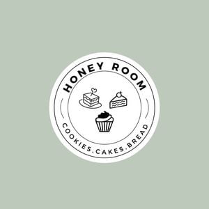 白色和绿色插图蛋糕店 Logo