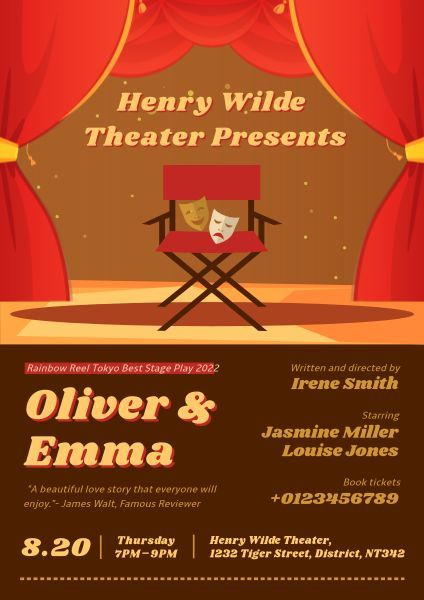 drama, theatre, film, Classic Stage Play Show Poster Template
